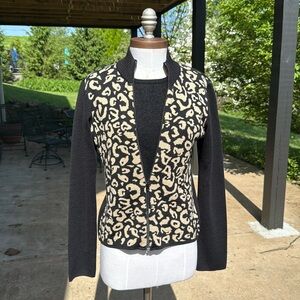 Coccole Chic Leopard Print Cardigan -size S/M